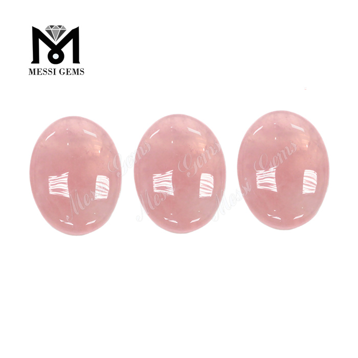 Precio de fábrica Cabujón ovalado 10x12 Gema de cuarzo rosa Piedra natural
