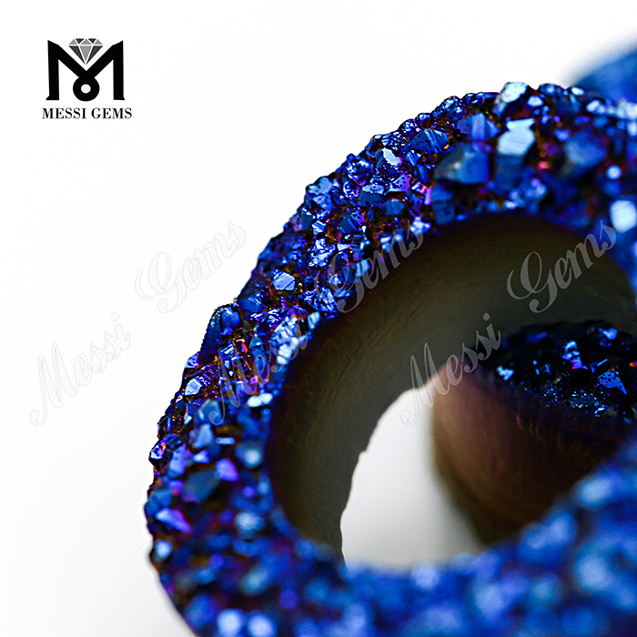Abalorios Druzy de ágata de piedras preciosas sueltas Piedra Druzy azul de 10 mm