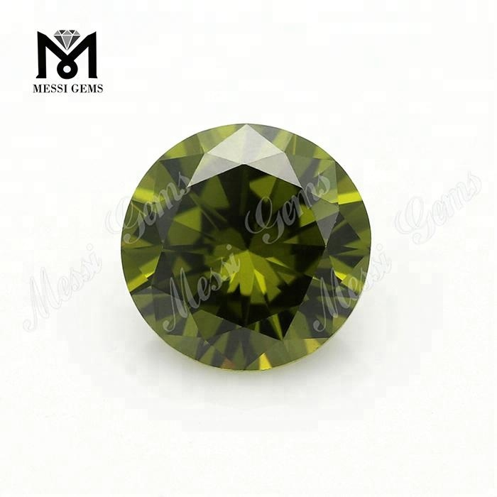 1 mm, 1,5 mm, 2 mm, zirconia cúbica verde oliva, piedras sueltas de corte de diamante CZ