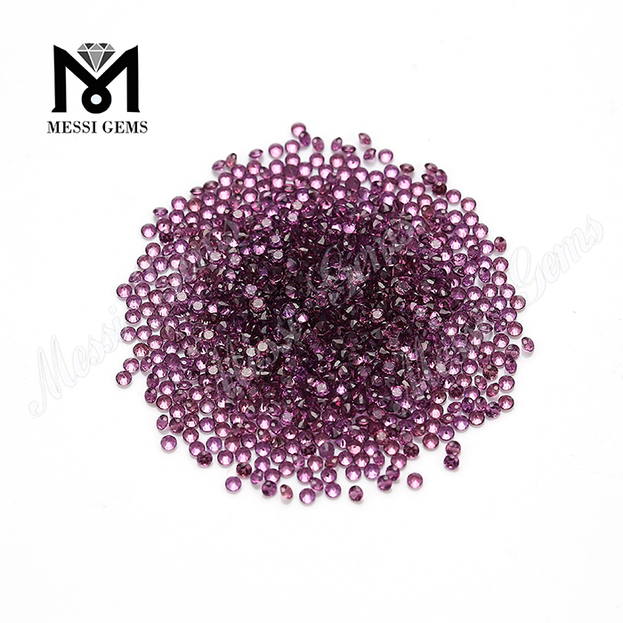 Piedras de granate púrpura limpias de corte redondo de 2,0mm a precio de fábrica