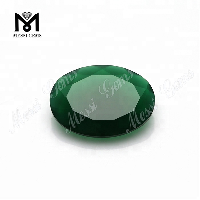 Precio de fábrica Corte ovalado 8 * 10 mm Piedra de ágata de calcedonia verde