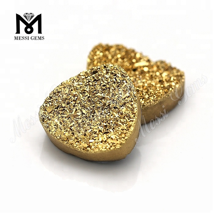 Venta al por mayor de trillones de piedras preciosas de ágata drusa natural de oro cortado.
