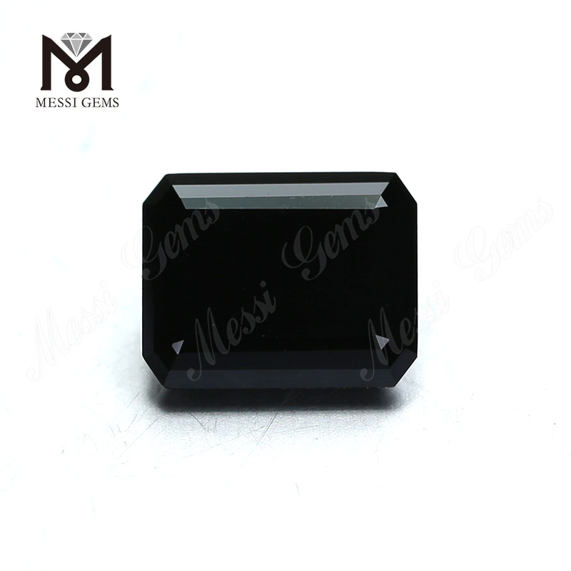 Corte de esmeralda de piedras preciosas sueltas sintéticas de precio de fábrica de diamantes de moissanita negra