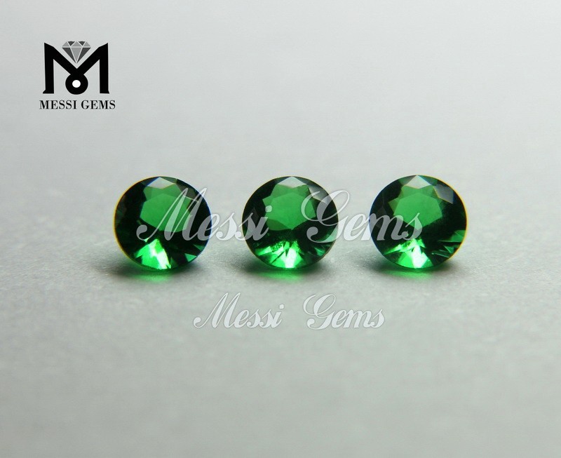 Precio de fábrica Buen pulido Piedras redondas de pasta de cristal verde esmeralda de 3,75 mm