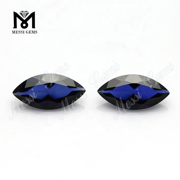 Venta caliente Marquesa corte piedras preciosas sueltas zafiro azul piedras de corindón sintético