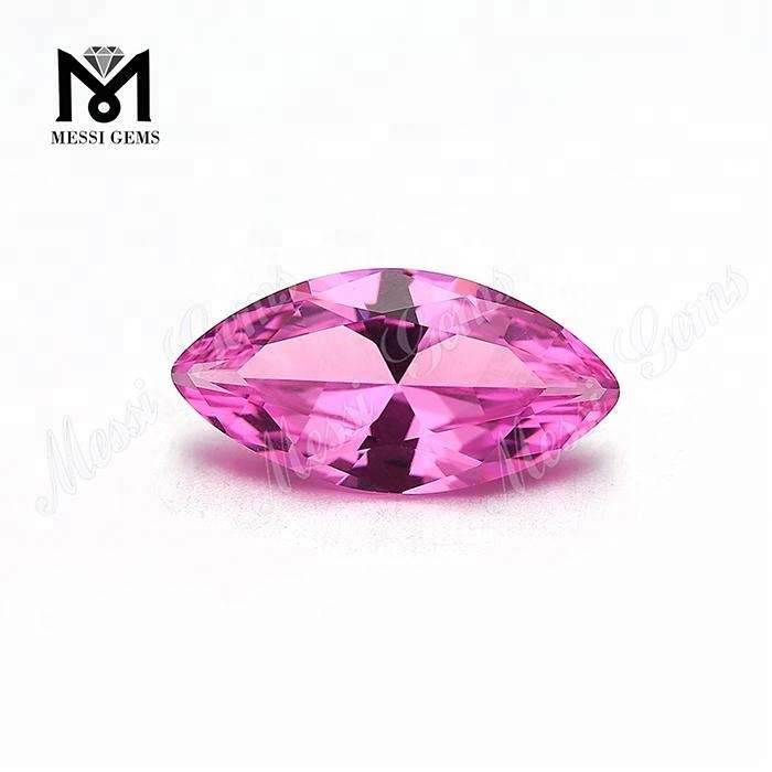 Venta al por mayor Marquise Cut #A1255 Piedra de cristal Nanosital rosa que cambia de color