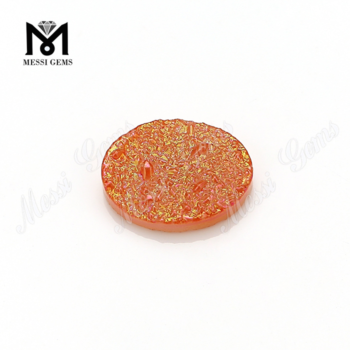 Piedras preciosas de ágata drusa natural de color naranja de forma ovalada