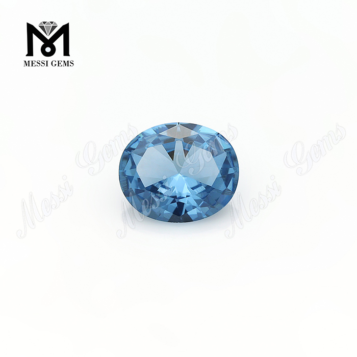 Sintético 10x12mm corte ovalado 106 # piedra de espinela azul precio de piedras preciosas de espinela sintética
