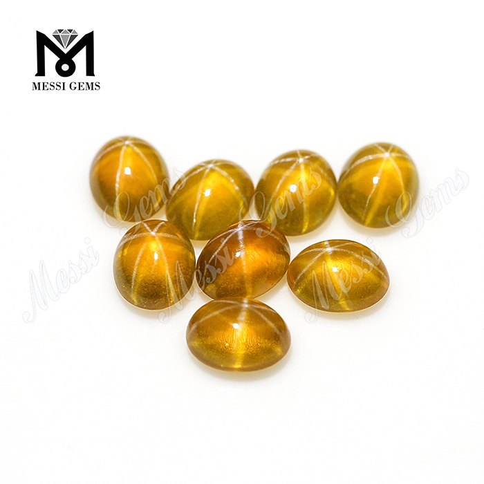 Precio de piedras de zafiro de estrella de color amarillo sintético chino para joyería