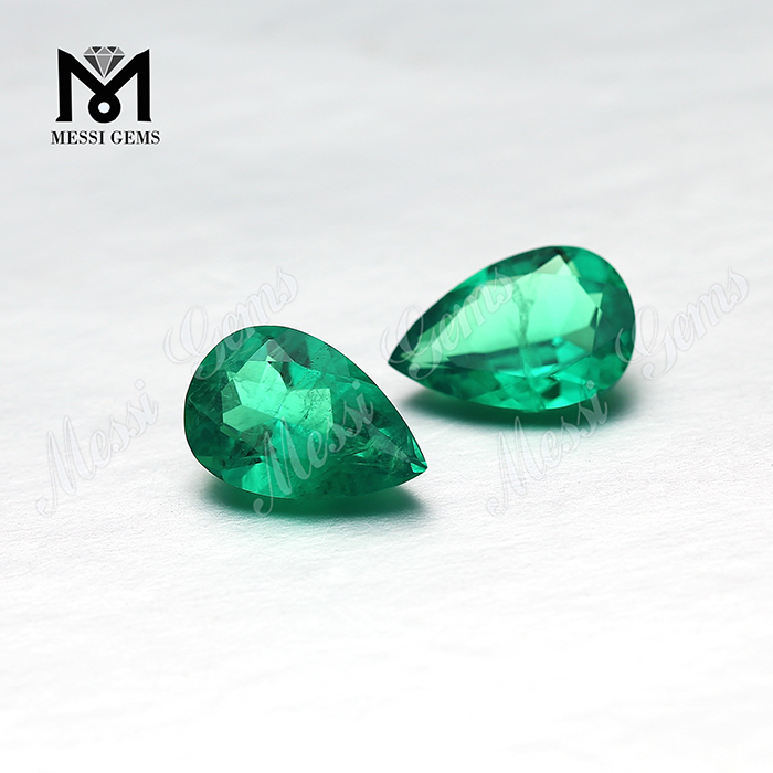 Venta al por mayor de piedra esmeralda creada en forma de pera Colombia Emerald