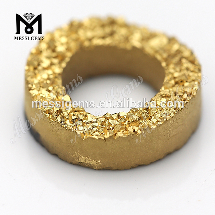 Neumático (neumático) Forma Color dorado Natural Druzy Agate