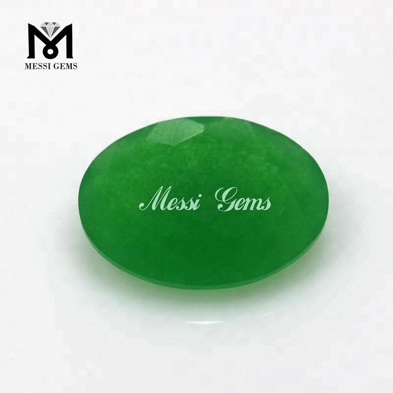 Precio al por mayor Cuarzo verde Corte ovalado 10 * 14 mm Piedras preciosas de jade sueltas