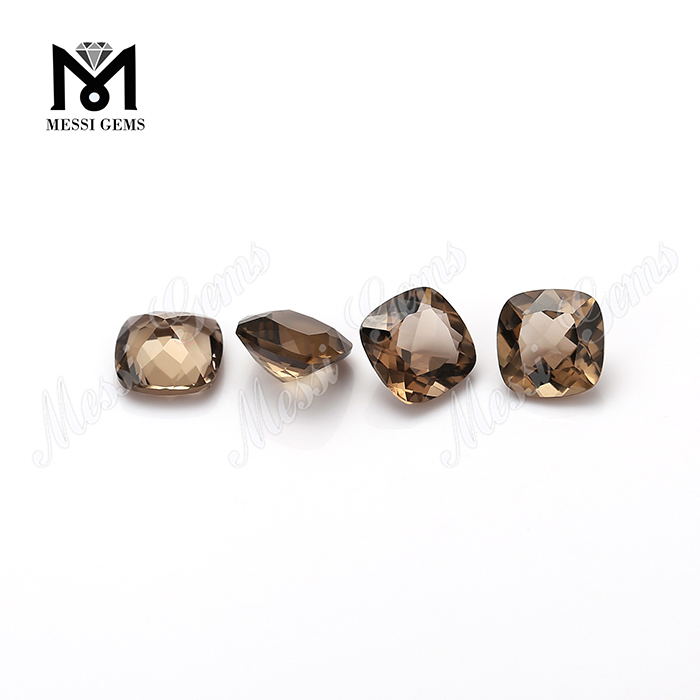 piedras de cristal natural sueltas de cuarzo ahumado de corte cojín de 6x6 mm