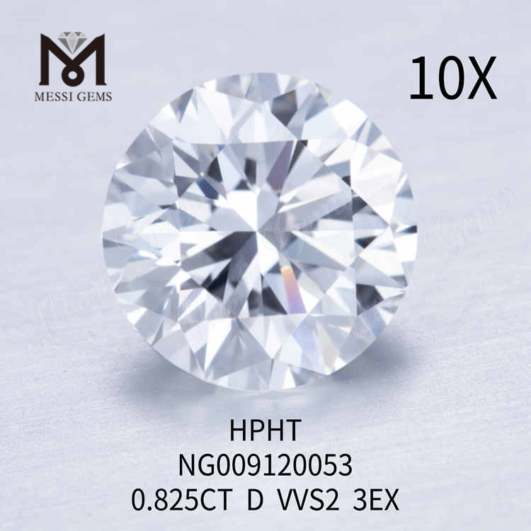Diamante de laboratorio suelto redondo blanco de 0.825CT VVS2 3EX