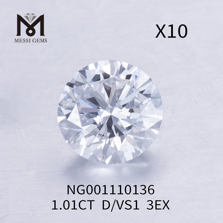 Diamantes redondos de laboratorio D 1,01 quilates VS1 EX Cut