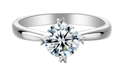 Messi Gems 1 Carat D Color Moissanite Diamond Wedding 925 Anillos de plata esterlina para mujeres