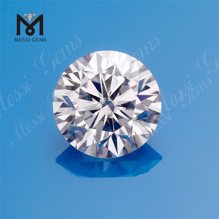Diamante moissanite sintético blanco de 10 mm de corte brillante redondo suelto para anillo