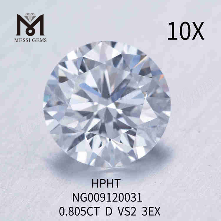 Diamante suelto de laboratorio de 0,805 quilates D/VS2 3EX