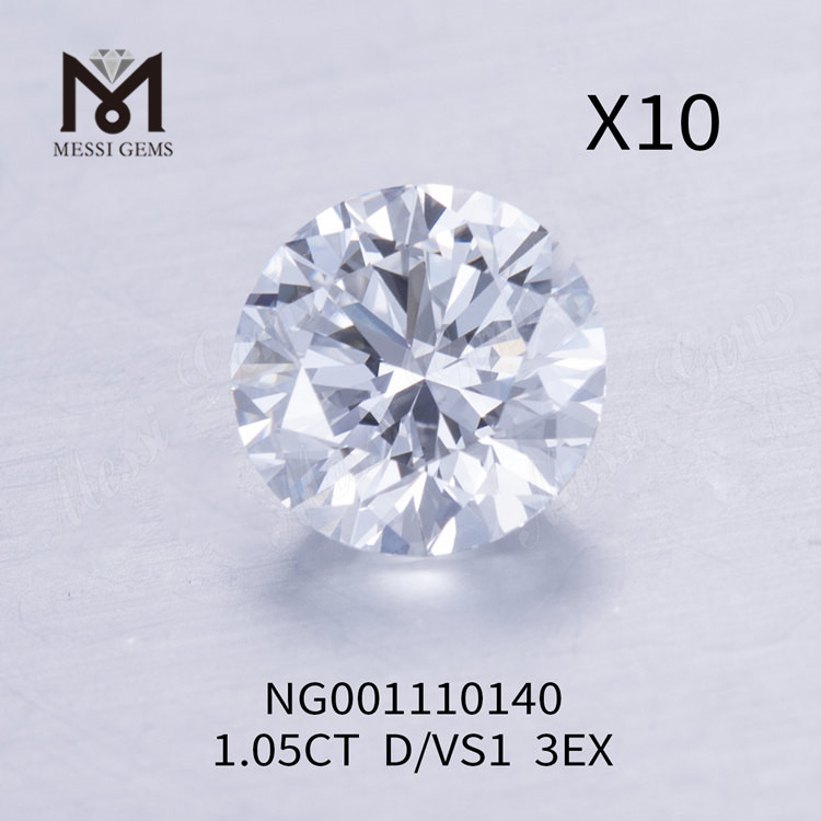 Diamantes de laboratorio redondos D de 1,05 ct VS1 EX Cut Grade