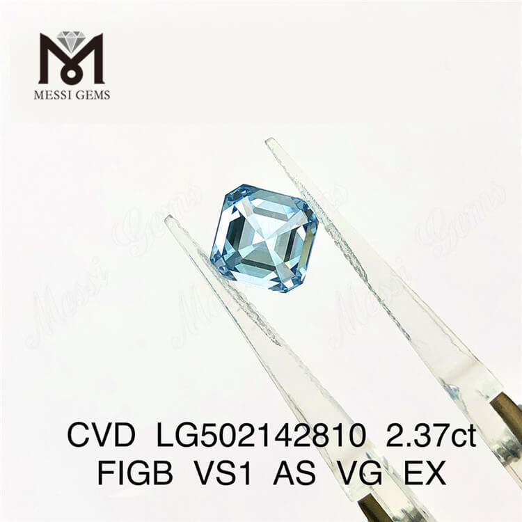 Diamantes azules de corte Asscher de 2,37 quilates VS Lab Diamonds 7,10X7,03X4,89MM