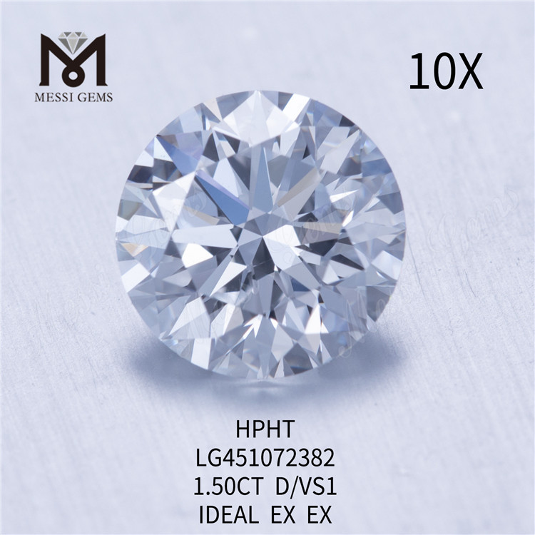 1,50 quilates D Diamante redondo cultivado en laboratorio HPHT