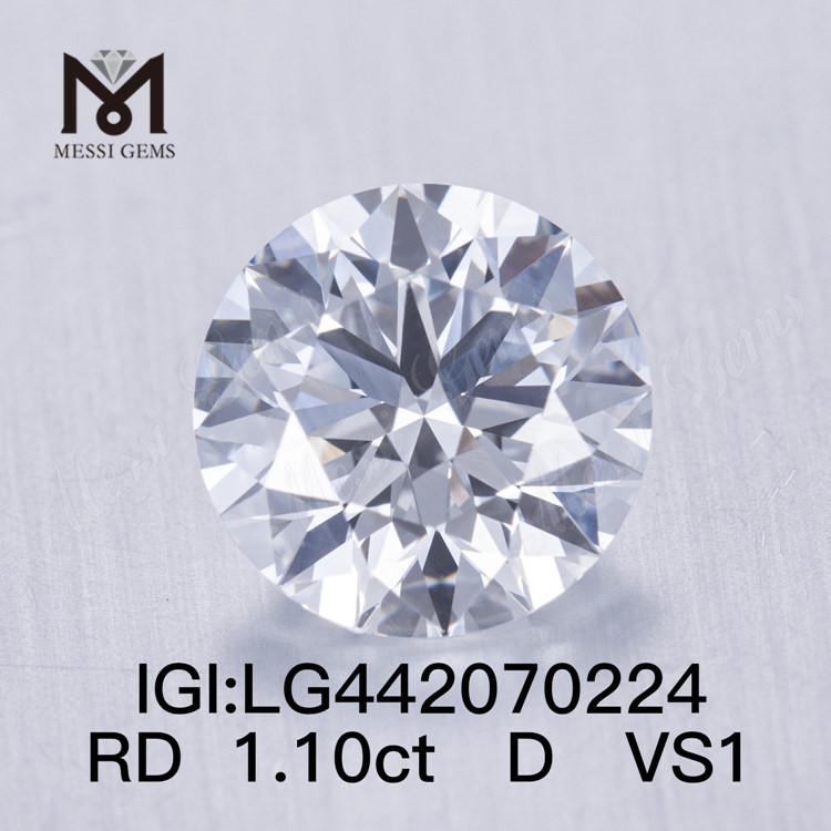 1,10 quilates D VS1 Redondo BRILLANTE EX Corte diamante hecho en laboratorio