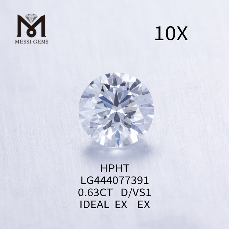 0,63 quilates D VS1 Ronda Diamantes de laboratorio de grado de corte IDEAL