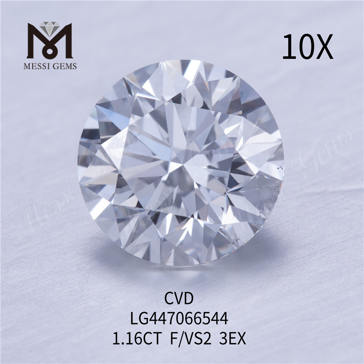 1,16 quilates F VS2 Diamantes redondos de laboratorio BRILLIANT EX Cut CVD