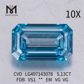 5.13CT FANCY AZUL PROFUNDO VS1 EM VG VG diamante de laboratorio CVD LG497143078