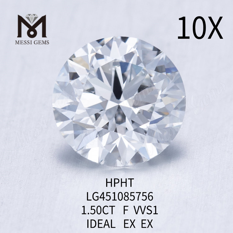 Diamantes de laboratorio RD 1.50ct F VVS1 Corte IDEAL
