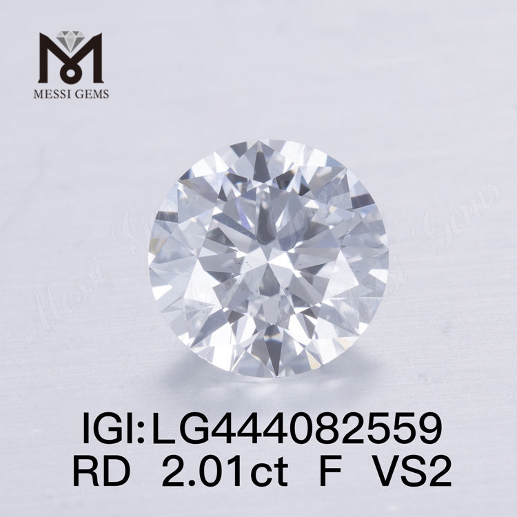 2,01 quilates F VS2 EX Corte Diamantes de laboratorio redondos