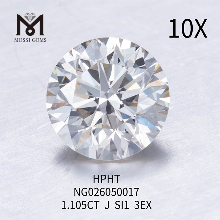 Diamantes cultivados en laboratorio sueltos al por mayor redondos 1.105ct J Color SI1 EX