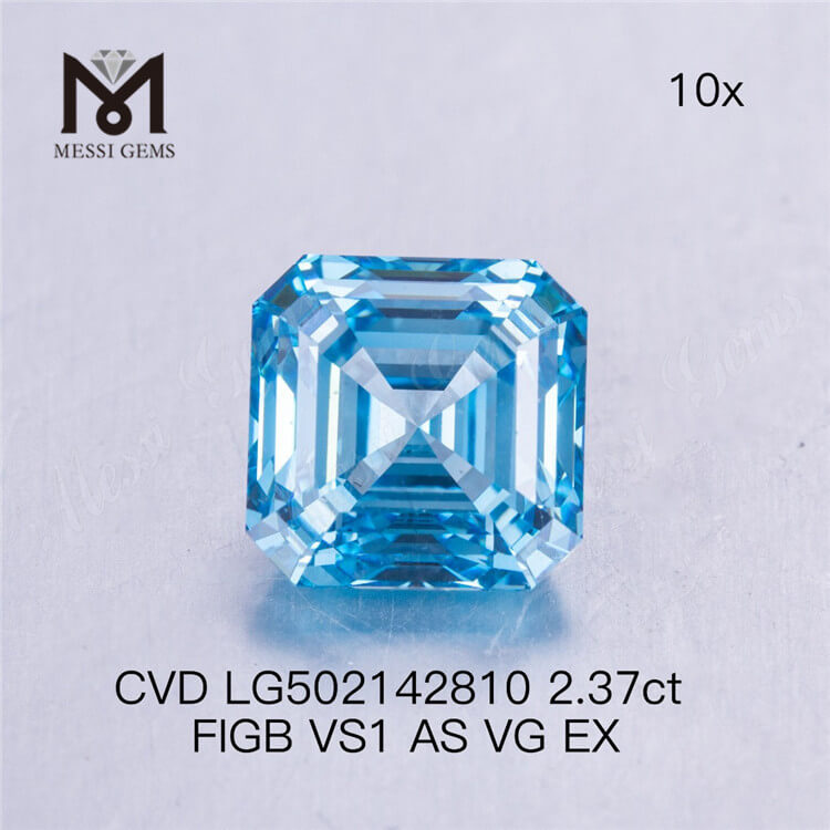 Diamantes azules de corte Asscher de 2,37 quilates VS Lab Diamonds 7,10X7,03X4,89MM