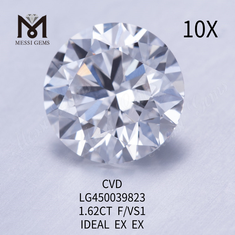 1,62 quilates F VS1 Corte RD diamante creado en laboratorio CVD
