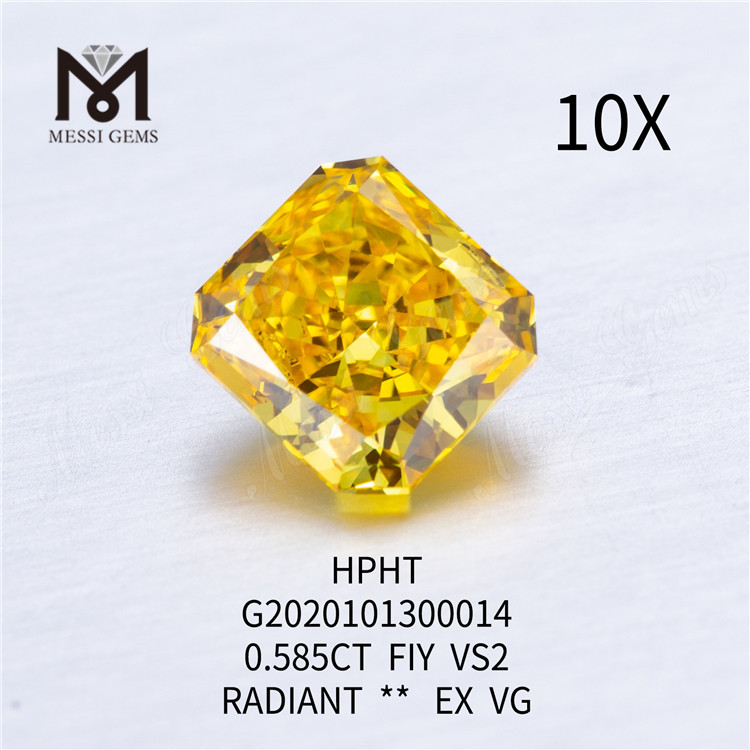 0.585ct FIY VS2 EX VG Diamante radiante cultivado en laboratorio