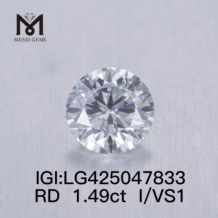 1,49 quilates I/VS1 3VG Diamante redondo de 1,5 quilates creado en laboratorio