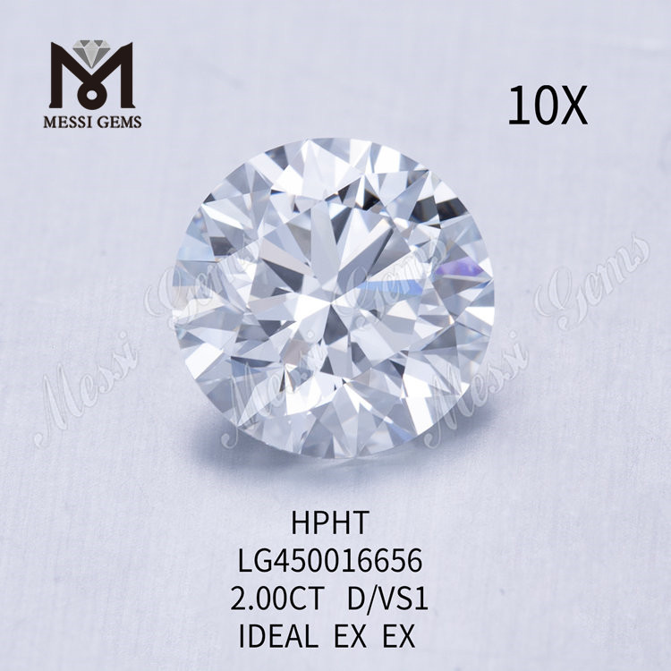 2,00 quilates D VS1 IDEL Corte Diamantes redondos de laboratorio