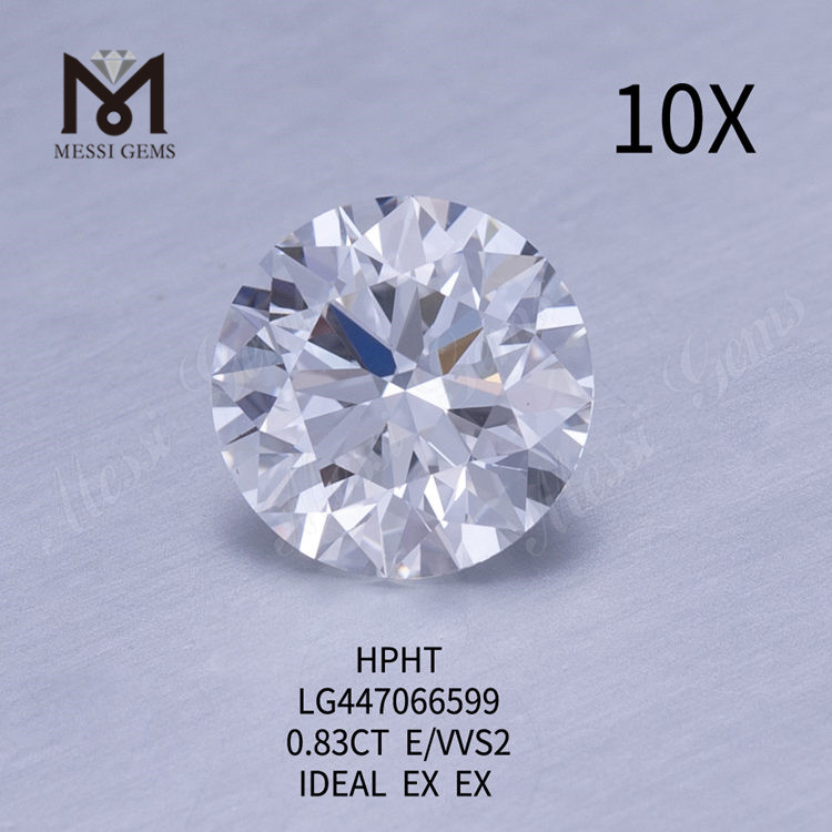 0.83 quilates E VVS2 Redondo BRILLANTE IDEL Diamantes de laboratorio tallados