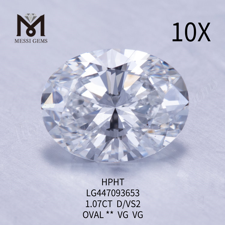Diamantes de laboratorio OVALADOS de grado de claridad D VS2 de 1,07 quilates HPHT