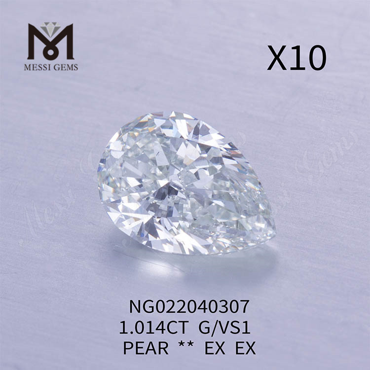 Diamantes cultivados en laboratorio sueltos al por mayor de 1,014 quilates pera G VS1