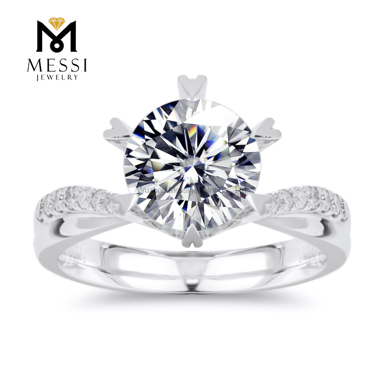 anillos de diamantes de laboratorio 14K 18K anillo de oro joyería de moda personalizado Dragon fire 1.5ct diamantes anillo de bodas