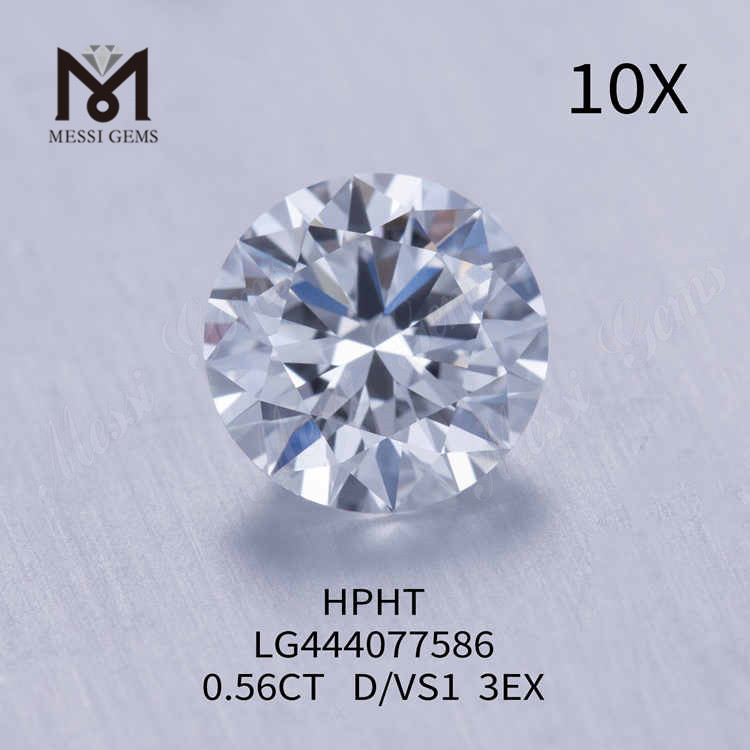 0.56CT D/VS1 RD diamante de laboratorio 3EX IGI